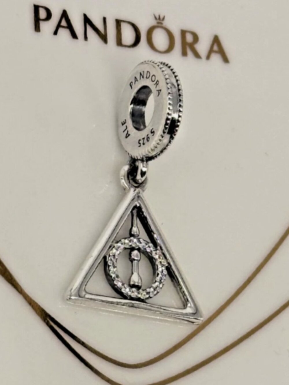 New Pandora S925 ALE Harry Potter Deathly Hallows Dangle Charm - Picture 2 of 6